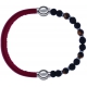 Apollon - Collection MiX - bracelet combinable cuir italien rouge - 10,25cm + oeil de tigre - pierre de lave 6mm - 10,75cm