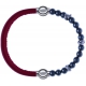 Apollon - Collection MiX - bracelet combinable cuir italien rouge - 10,25cm + hématite 6mm - 10cm