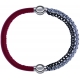 Apollon - Collection MiX - bracelet combinable cuir italien rouge - 10,25cm + chaines 2 tons noir et blancs - 10,25cm