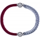 Apollon - Collection MiX - bracelet combinable cuir italien rouge - 10,25cm + chaines - 10,25cm