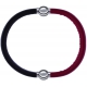 Apollon - Collection MiX - bracelet combinable cuir italien marron foncé - 10,25cm + cuir italien rouge - 10,25cm