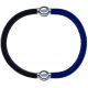 Apollon - Collection MiX - bracelet combinable cuir italien marron foncé - 10,25cm + cuir italien bleu - 10,25cm