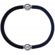 Apollon - Collection MiX - bracelet combinable cuir italien marron foncé - 10,25cm + cuir italien gris - 10,25cm