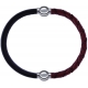 Apollon - Collection MiX - bracelet combinable cuir italien marron foncé - 10,25cm + cuir tressé italien marron - 10,5cm