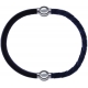 Apollon - Collection MiX - bracelet combinable cuir italien marron foncé - 10,25cm + cuir tressé italien gris - 10,5cm