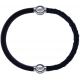 Apollon - Collection MiX - bracelet combinable cuir italien marron foncé - 10,25cm + cuir tressé italien noir - 10,5cm