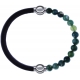 Apollon - Collection MiX - bracelet combinable cuir italien marron foncé - 10,25cm + agate verte mousse 6mm - 10,25cm