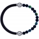Apollon - Collection MiX-bracelet combinable cuir italien marron foncé-10,25cm + agate teintée verte-pierre de lave 6mm-10,75cm