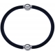 Apollon - Collection MiX - bracelet combinable cuir italien noir - 10,25cm + cuir italien noir - 10,25cm