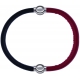 Apollon - Collection MiX - bracelet combinable cuir italien noir - 10,25cm + cuir italien rouge - 10,25cm