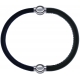 Apollon - Collection MiX - bracelet combinable cuir italien noir - 10,25cm + cuir italien vert militaire - 10,25cm