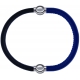 Apollon - Collection MiX - bracelet combinable cuir italien noir - 10,25cm + cuir italien bleu - 10,25cm