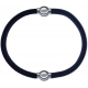 Apollon - Collection MiX - bracelet combinable cuir italien noir - 10,25cm + cuir italien gris - 10,25cm