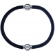 Apollon - Collection MiX - bracelet combinable cuir italien noir - 10,25cm + cuir italien gris - 10,25cm