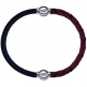 Apollon - Collection MiX - bracelet combinable cuir italien noir - 10,25cm + cuir tressé italien marron - 10,5cm