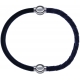 Apollon - Collection MiX - bracelet combinable cuir italien noir - 10,25cm + cuir tressé italien gris - 10,5cm