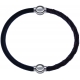 Apollon - Collection MiX - bracelet combinable cuir italien noir - 10,25cm + cuir tressé italien marron - 10,5cm