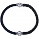 Apollon - Collection MiX - bracelet combinable cuir italien noir - 10,25cm + cuir tressé italien vert - 10,5cm