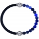 Apollon - Collection MiX - bracelet combinable cuir italien noir - 10,25cm + sodalite 6mm - 10,25cm