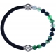 Apollon - Collection MiX - bracelet combinable cuir italien noir - 10,25cm + agate indienne teintée 6mm - 10,25cm