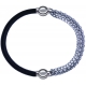 Apollon - Collection MiX - bracelet combinable cuir italien noir - 10,25cm + chaines - 10,25cm