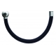Bracelet combinable - Moitié - cuir italien noir - diamètre 5mm - longueur 10,25cm