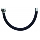 Bracelet combinable - Moitié - cuir italien noir - diamètre 5mm - longueur 10,25cm