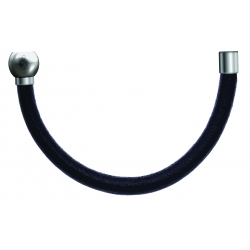 Bracelet combinable - Moitié - cuir italien noir - diamètre 5mm - longueur 10,25cm