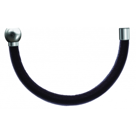 Bracelet combinable - Moitié - cuir italien marron foncé - diamètre 5mm - longueur 10,25cm