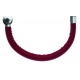 Bracelet combinable - Moitié - cuir italien rouge - diamètre 5mm - longueur 10,25cm