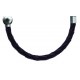 Bracelet combinable - Moitié - cuir tressé italien marron - diamètre 5mm - longueur 10,5cm