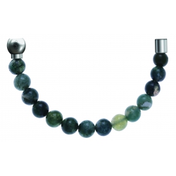 Bracelet combinable - Moitié - agate verte 6mm - longueur 10,25cm