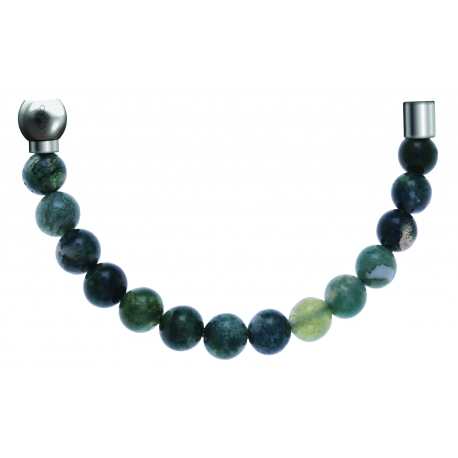 Bracelet combinable - Moitié - agate verte 6mm - longueur 10,25cm