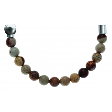 Bracelet combinable - Moitié - agate jaspe 6mm - longueur 10,25cm