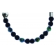 Bracelet combinable - Moitié - agate verte - pierre de lave 6mm - composants acier - longueur 10,75cm