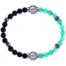 Apollon - Collection MiX Femme - onyx - composants acier - longueur 9,25cm + jade verte - composants acier - longueur 9,…