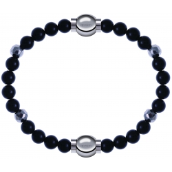 Apollon - Collection MiX Femme - onyx - composants acier - longueur 9,25cm + onyx - composants acier - longueur 9,25cm…