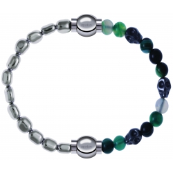 Apollon - Collection MiX Femme - hématite - diamètre 6mm - longueur 9,25cm + agate - composants acier - longueur 9,25cm…