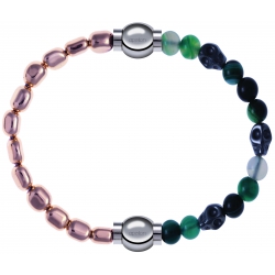 Apollon - Collection MiX Femme - hématite rosé - diamètre 6mm - longueur 9,25cm + agate - composants acier - longueur 9,…