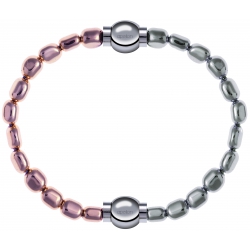 Apollon - Collection MiX Femme - hématite rosé - diamètre 6mm - longueur 9,25cm + hématite - diamètre 6mm - longueur 9,2…