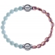 Apollon - Collection MiX Femme - agate blanche - diamètre 6mm - longueur 9,25cm + hématite rosé - diamètre 6mm - longueu…