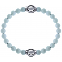 Apollon - Collection MiX Femme - agate blanche - diamètre 6mm - longueur 9,25cm + agate blanche - diamètre 6mm - longueu…