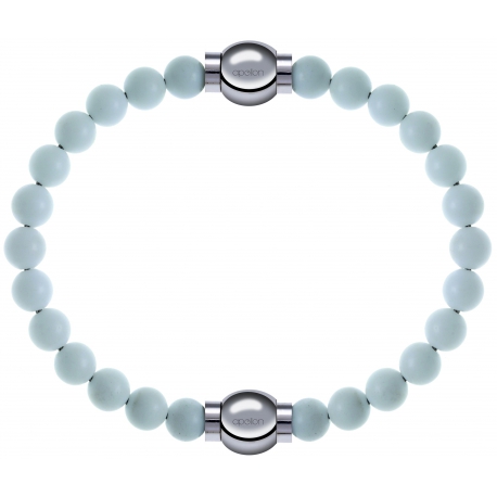 Apollon - Collection MiX Femme - agate blanche - diamètre 6mm - longueur 9,25cm + agate blanche - diamètre 6mm - longueu…