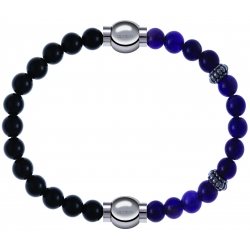 Apollon - Collection MiX Femme - onyx - diamètre 6mm - longueur 9,25cm + améthyste - composants acier - longueur 9,25cm…