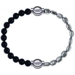 Apollon - Collection MiX Femme - onyx - diamètre 6mm - longueur 9,25cm + hématite - diamètre 6mm - longueur 9,25cm…