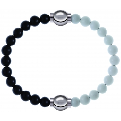 Apollon - Collection MiX Femme - onyx - diamètre 6mm - longueur 9,25cm + agate blanche - diamètre 6mm - longueur 9,25cm…