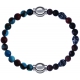 Apollon - Collection MiX Femme - agate bleu clair, bronzite, pierre de soleil - diamètre 6mm - longueur 9,25cm + rhodoni…