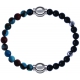 Apollon - Collection MiX Femme - agate bleu clair, bronzite, pierre de soleil - diamètre 6mm - longueur 9,25cm + onyx - …