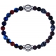 Apollon - Collection MiX Femme - agate bleu foncé, bronzite, pierre de soleil - diamètre 6mm - longueur 9,25cm + rhodoni…