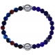 Apollon - Collection MiX Femme - agate bleu foncé, bronzite, pierre de soleil - diamètre 6mm - longueur 9,25cm + améthys…